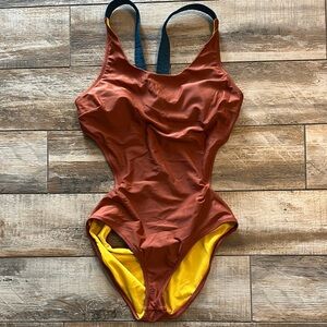 PRANA NEOLOANI‎  RUST BLUE YELLOW ONE PIECE
Size 10